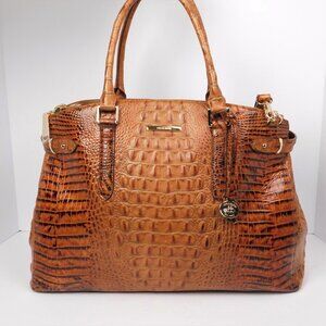 Brahmin Audra Toasted Almond Melbourne Leather Carry All Tote Handbag (121425)